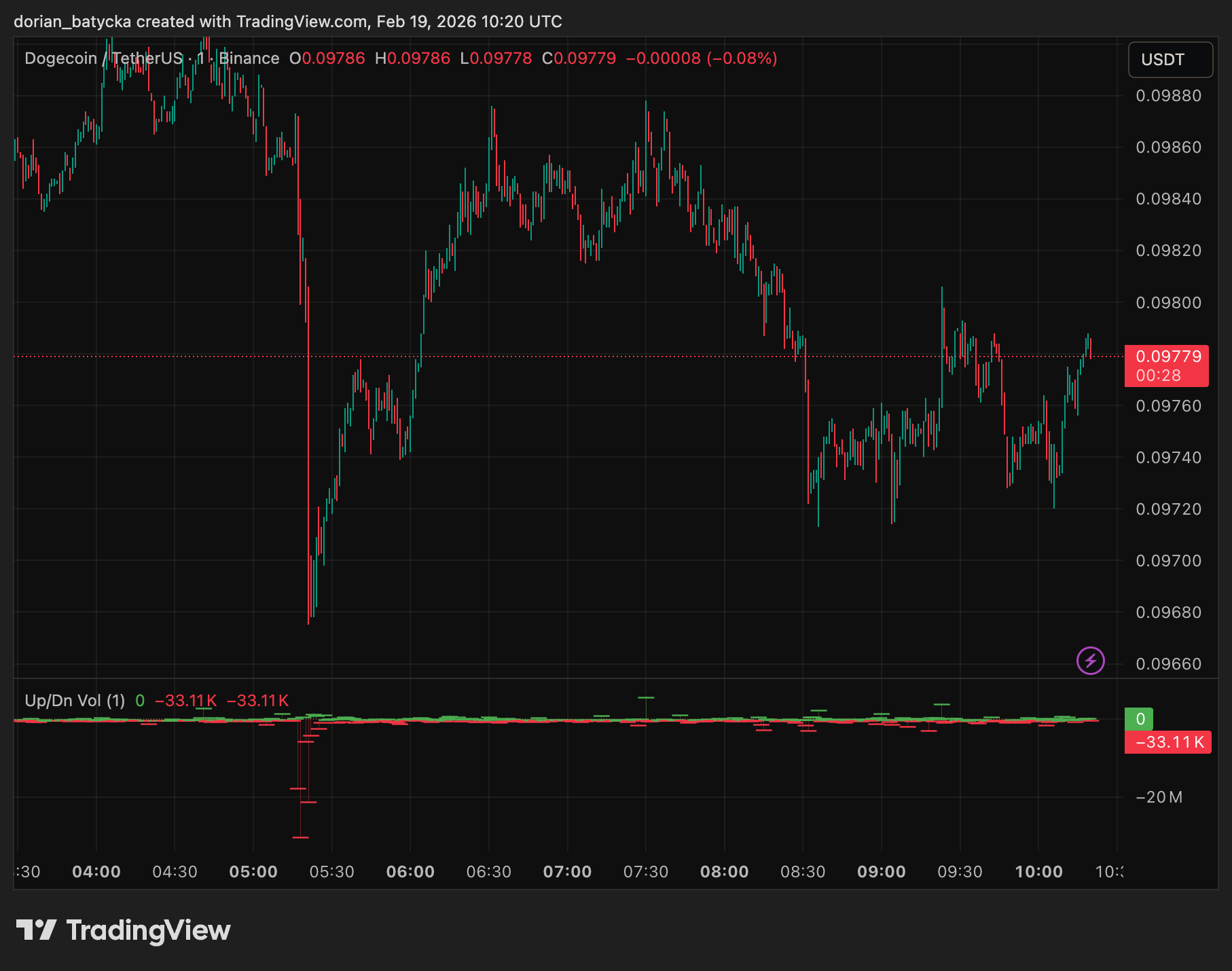 نمودار قیمت دوج کوین | تریدینگ ویو